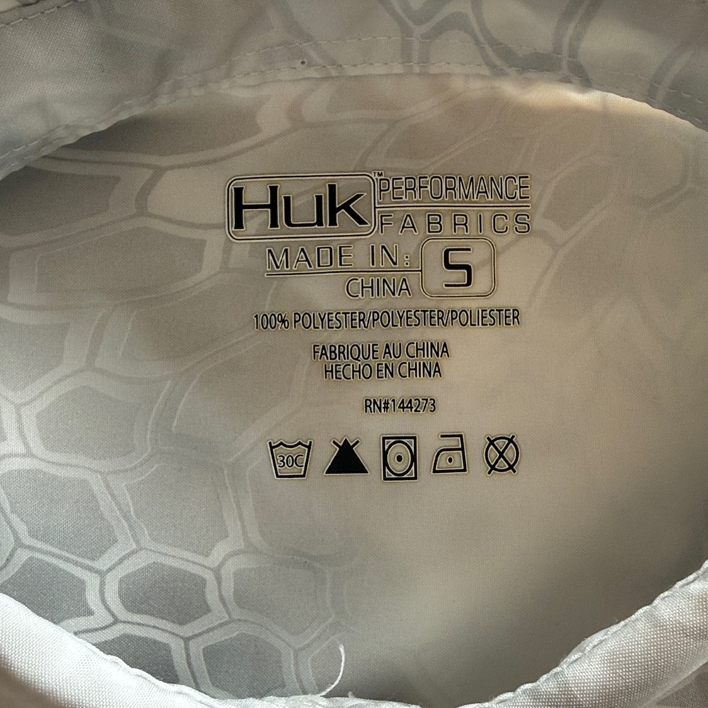 Huk Light Gray Patterned Button-Down Shirt - image 2